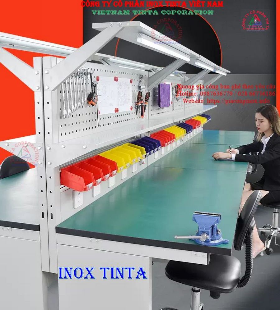 Sản phẩm bàn ghế chống tĩnh điện công nghiệp TinTa đáp ứng tiêu chuẩn an toàn và yêu cầu khắt khe của các nhà máy, công ty sản xuất