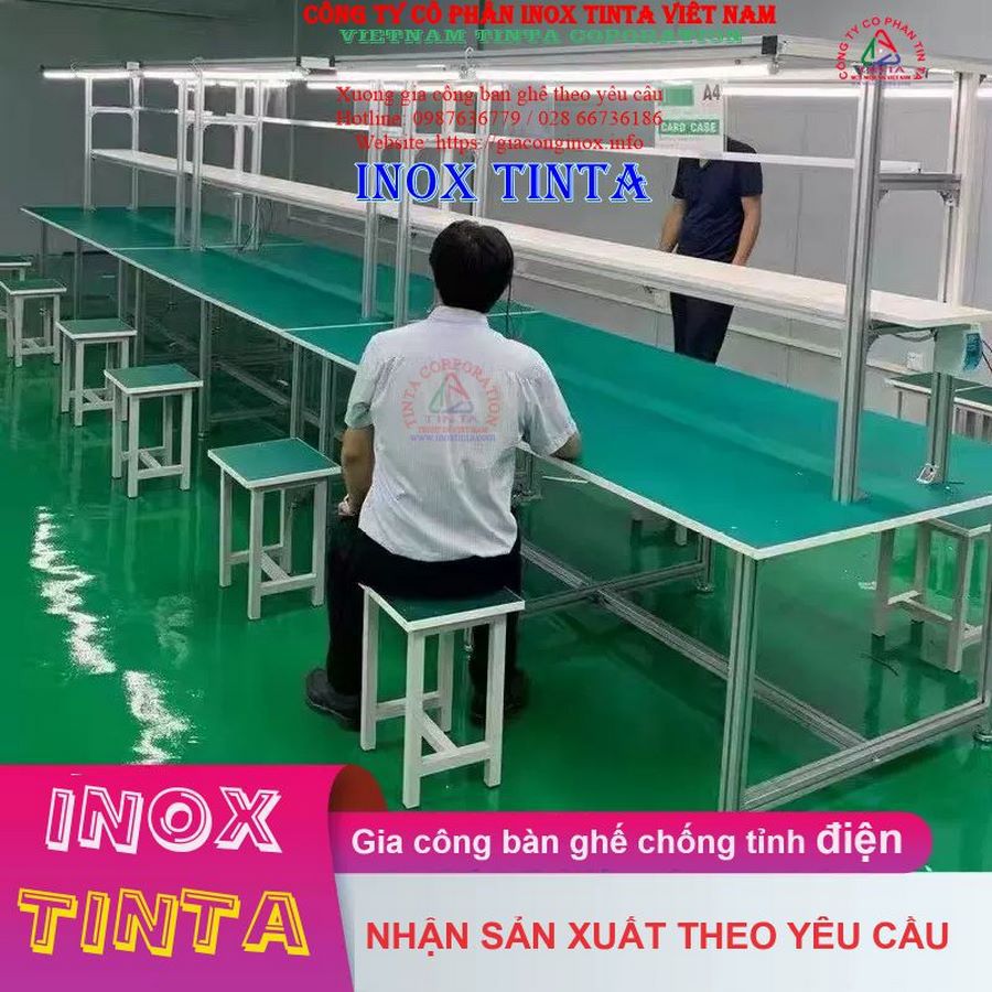 Inox TinTa đã khẳng định vị thế của mình thông qua chất lượng sản phẩm và dịch vụ vượt trội gia công bàn ghế chống tĩnh điện sản xuất công nghiệp