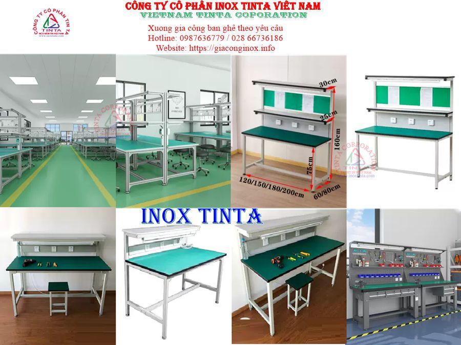 Bàn làm việc bằng thép, bàn công nghiệp tĩnh điện được TinTa thiết kế đặc biệt cho việc lắp ráp, sản xuất, bảo trì, vận hành và các nhiệm vụ khác của nhà máy
